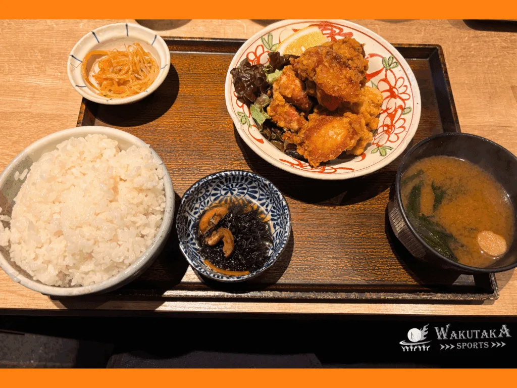 東京ドーム付近 なかよし 水道橋店のから揚げ定食