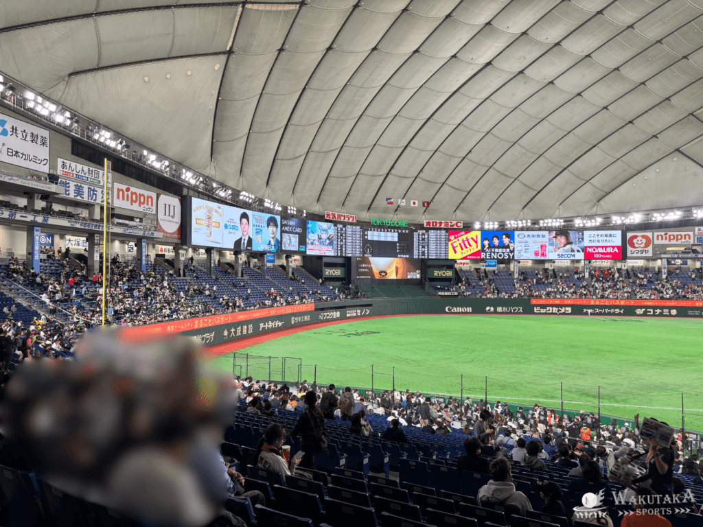 1・2階内野席から見た東京ドームの座席の見え方 (2026年ワクタカ撮影)