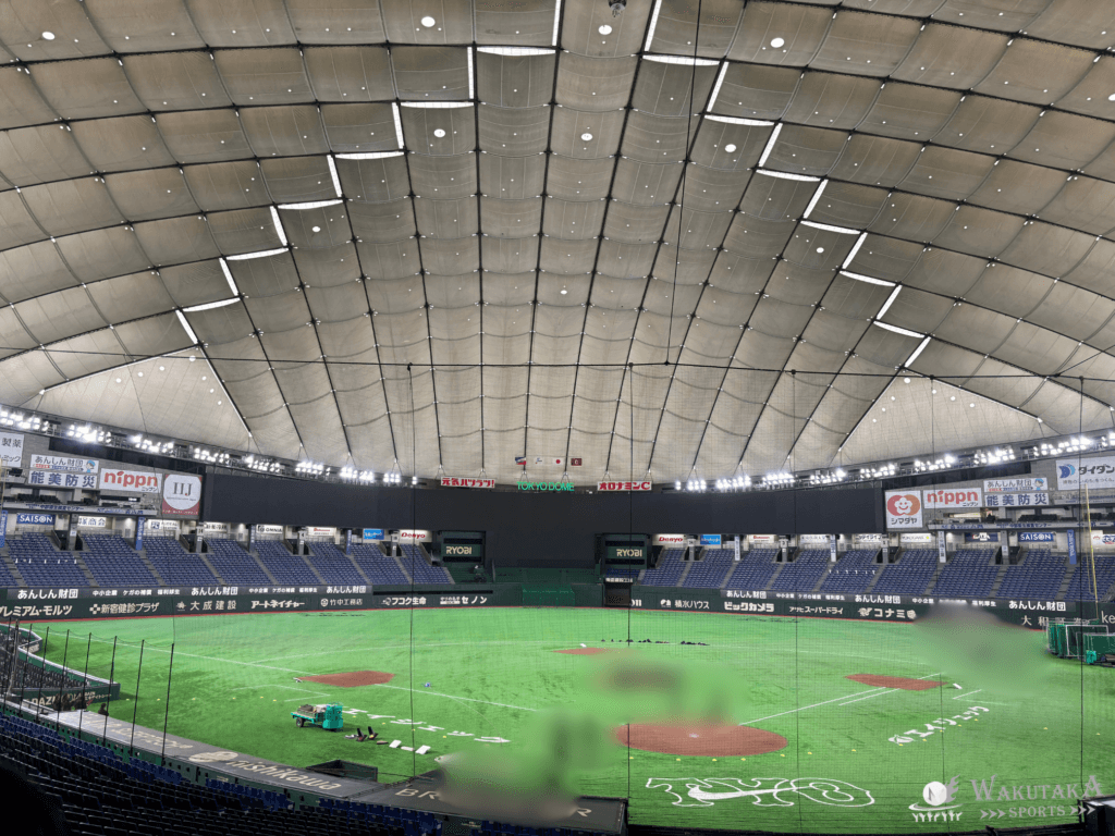 バックネット席から見た東京ドームの座席の見え方 (2026年ワクタカ撮影)