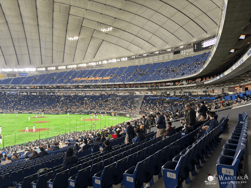 1・2階内野席から見た東京ドームの座席の見え方 (2026年ワクタカ撮影)