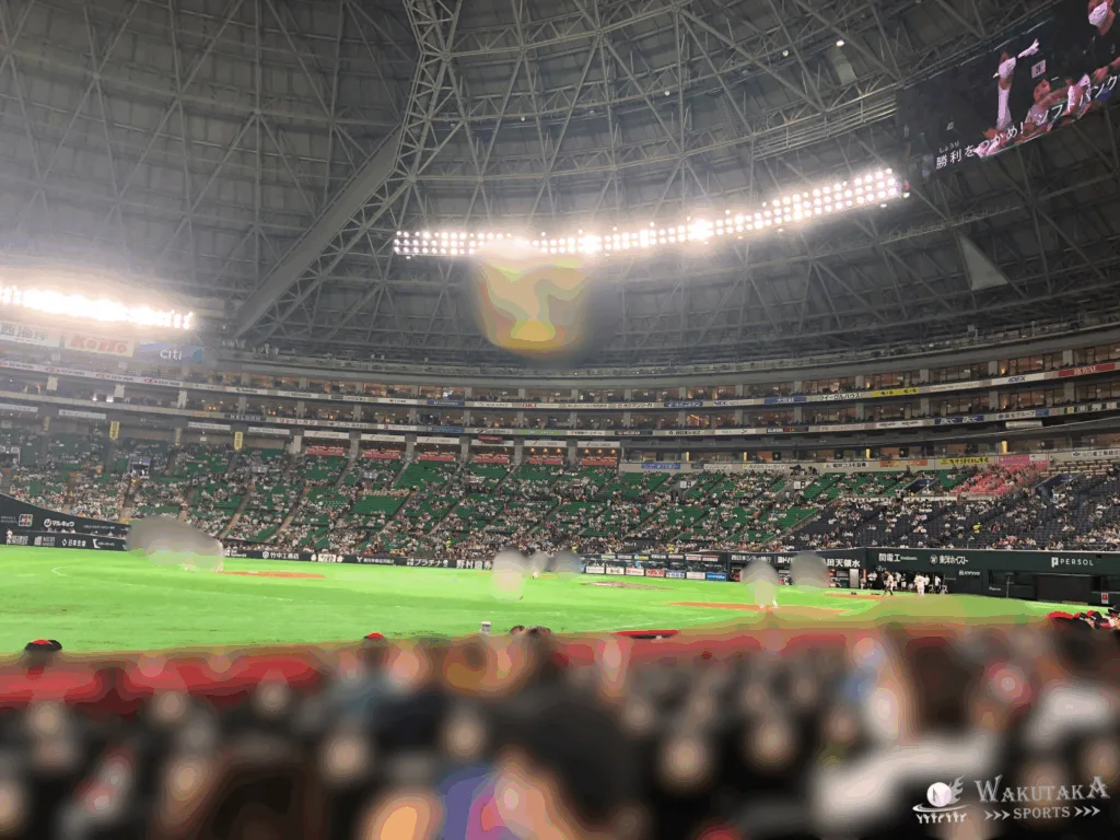 みずほPayPayドーム福岡・コカ・コーラシートから見たグラウンドの写真（2022年撮影）