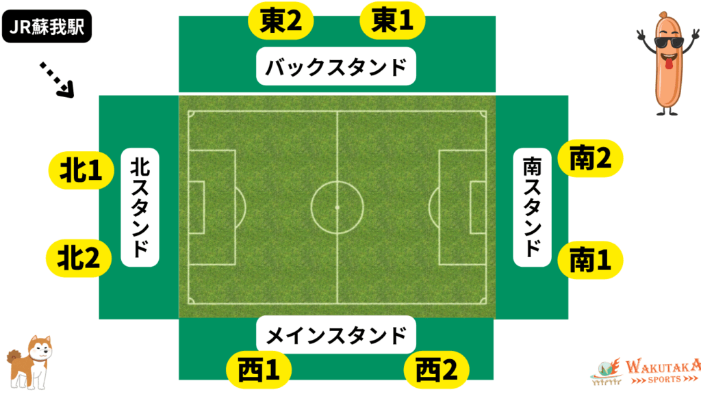 フクダ電子アリーナの座席の概略図 (ワクタカ作成)